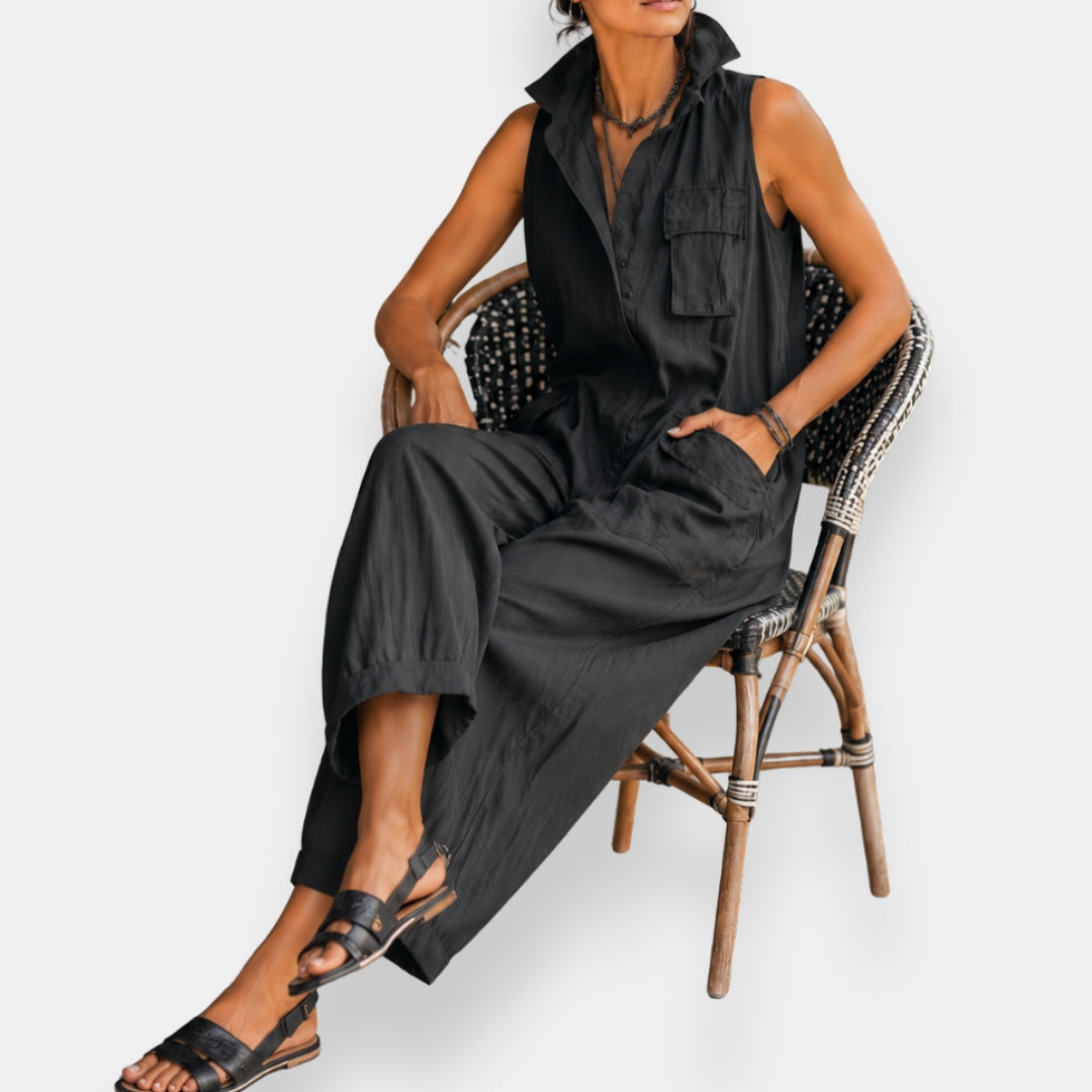 Ryker – Ärmelloser Cargo-Jumpsuit mit Kragen