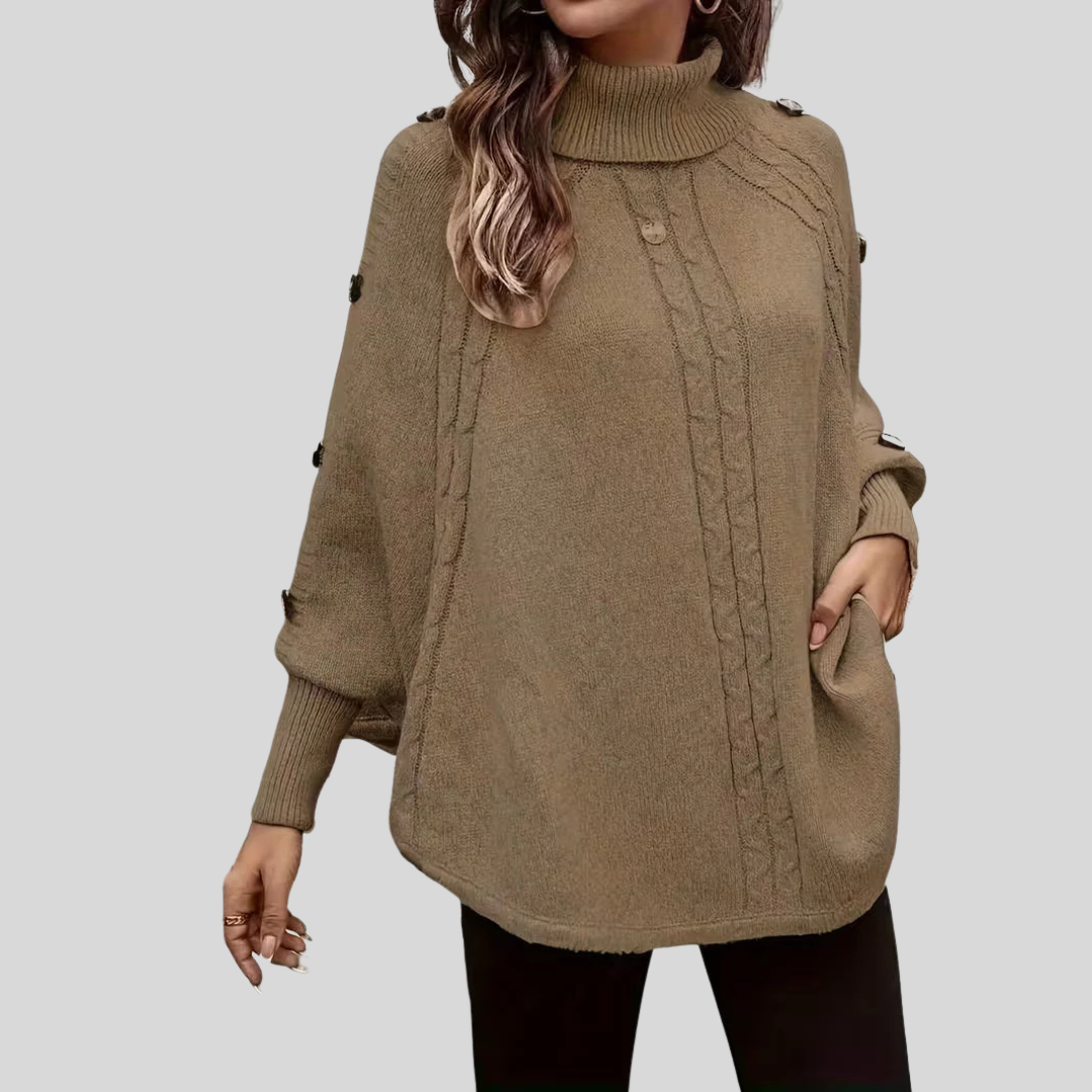 Norelle™ | Zopfmuster-Pullover mit Stehkragen