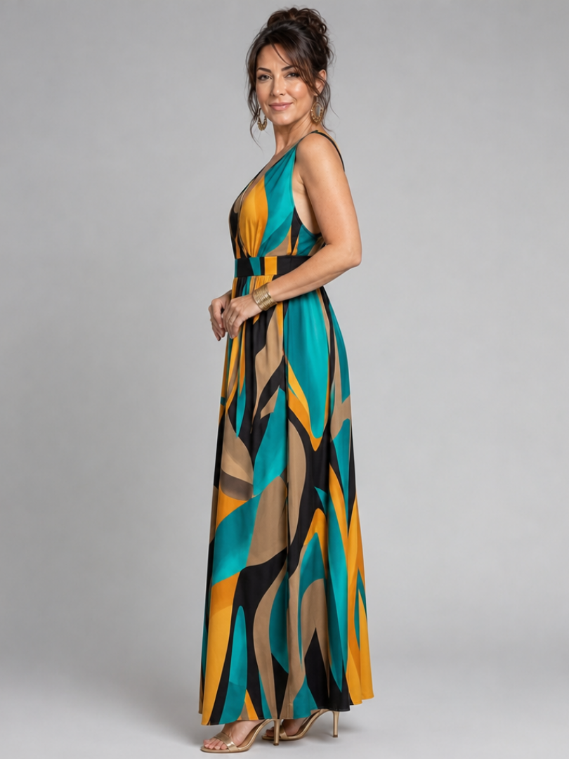 Zélia | Empire-Maxikleid mit V-Ausschnitt