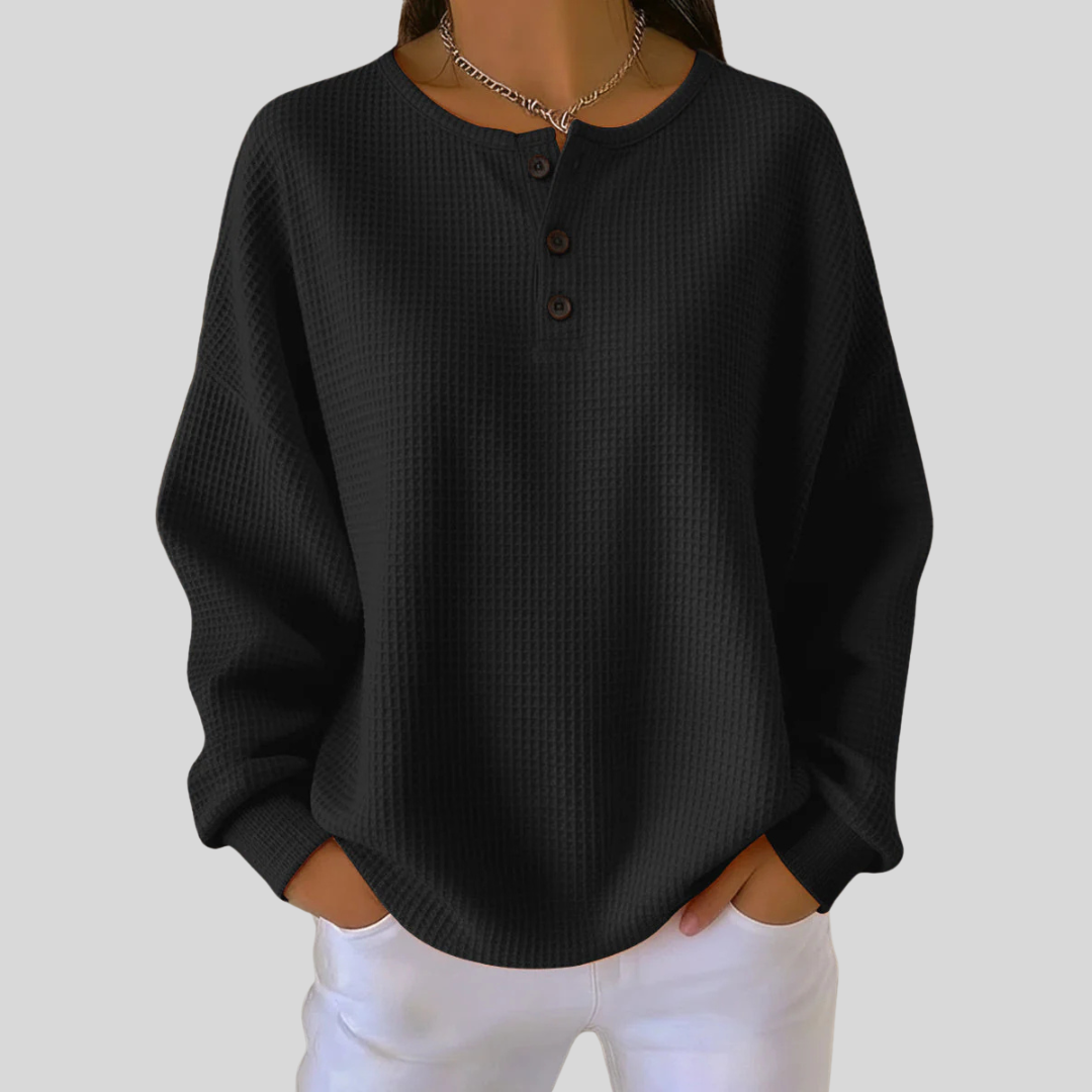 Nessa™ | Lässiges Henley-Sweatshirt