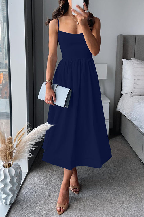 Giselle™ | A-Linie Midikleid mit schmalen Trägern