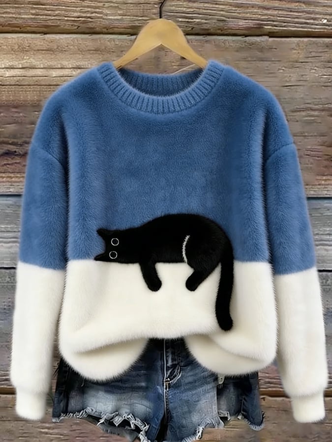 Luna | Damen-Sweatshirt mit Katzenprint