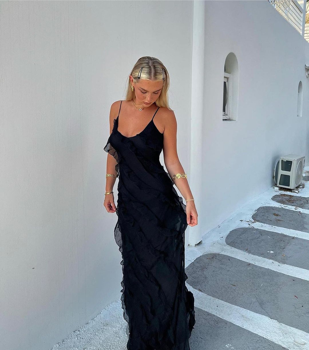 Eila™ | Maxikleid mit Rüschen