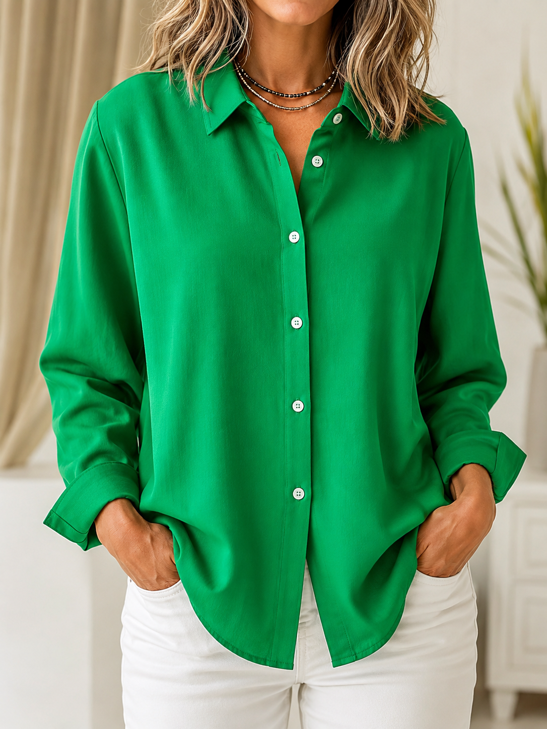 Whitney | Lässige Bluse mit Knöpfen