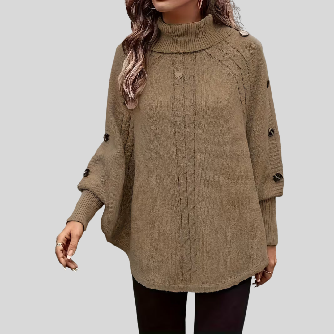 Norelle™ | Zopfmuster-Pullover mit Stehkragen