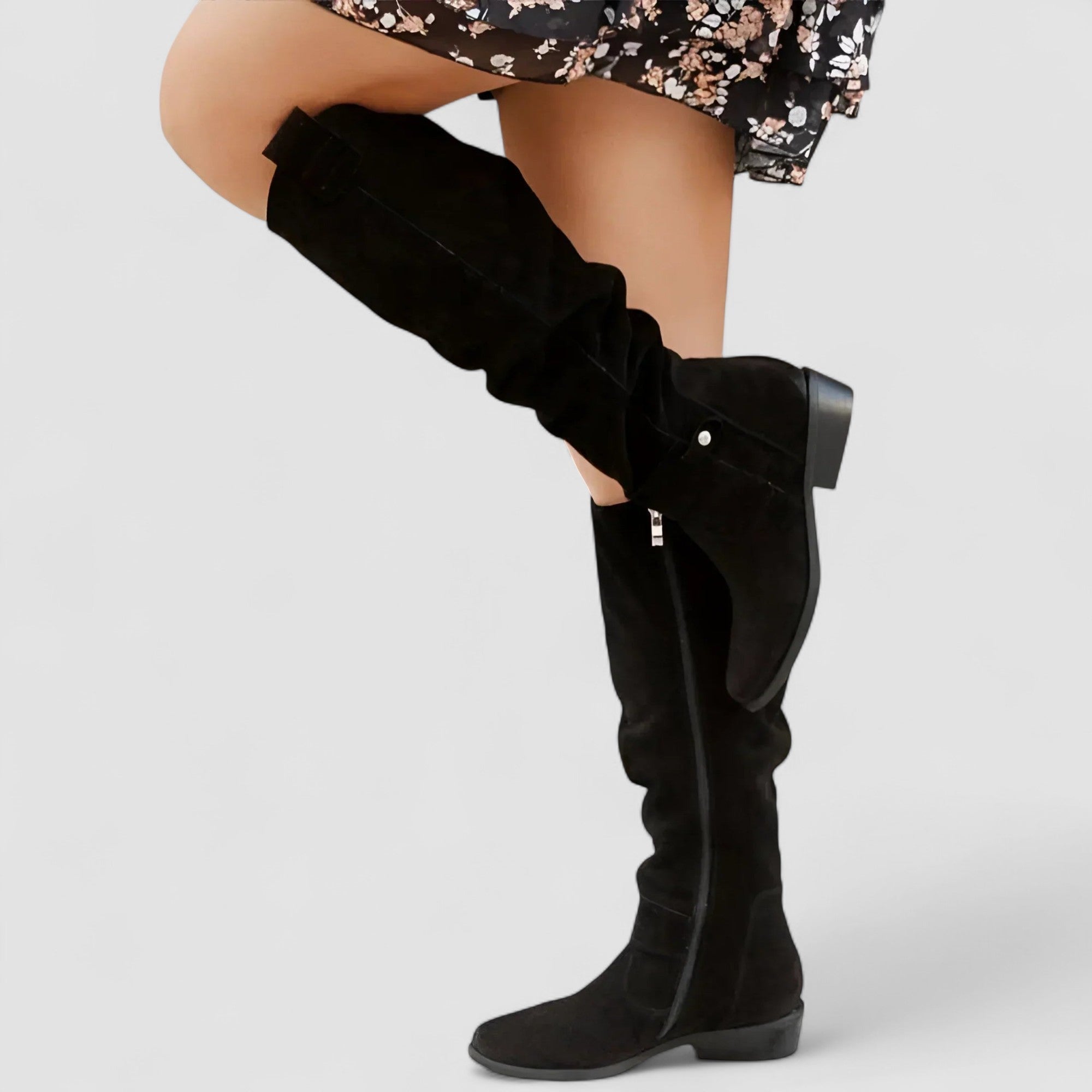 Adeliza | Kniehohe Reitstiefel mit gerafftem Schaft