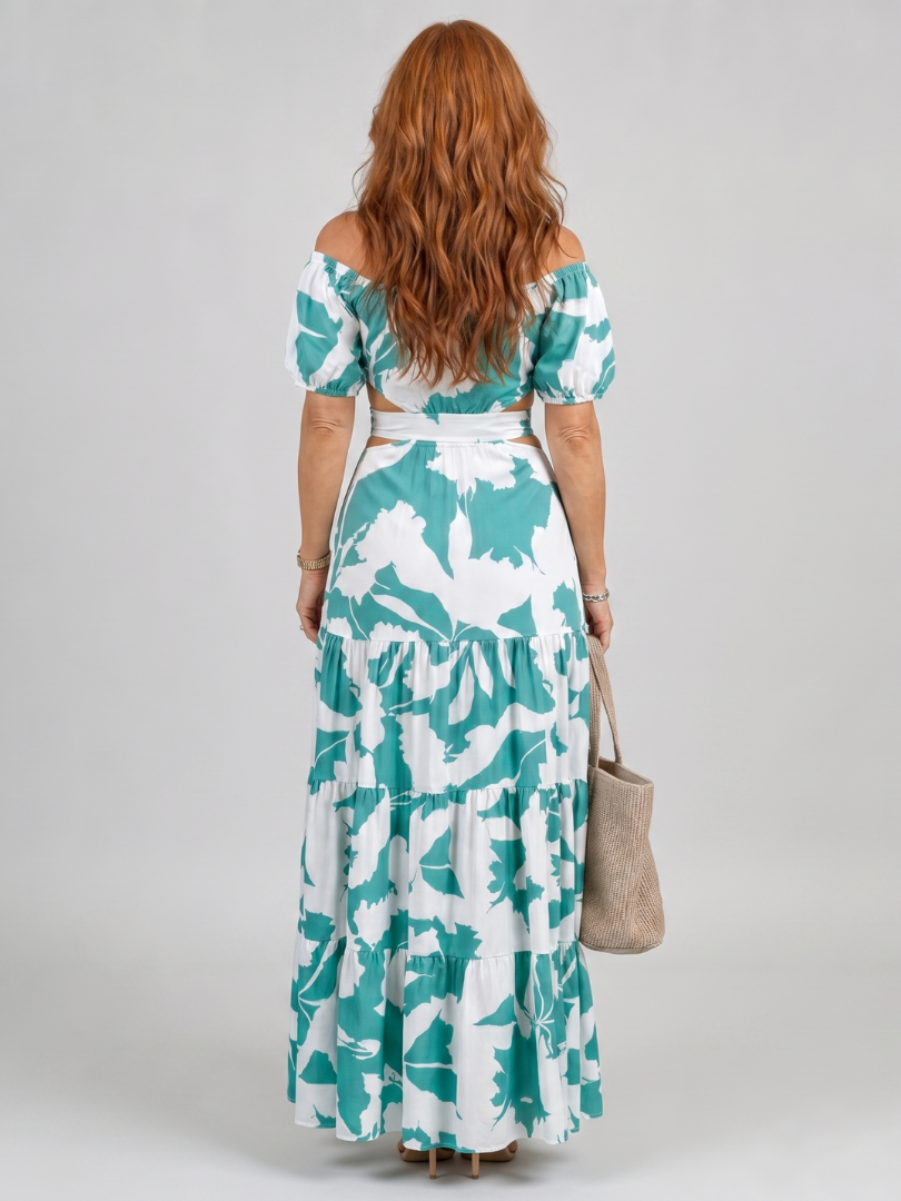 Coralie | Schulterfreies Maxikleid mit Cut-outs