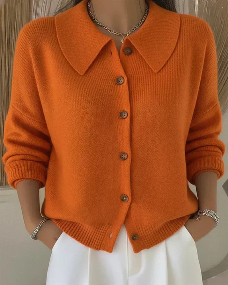 Vega | Strickjacke mit Hemdkragen