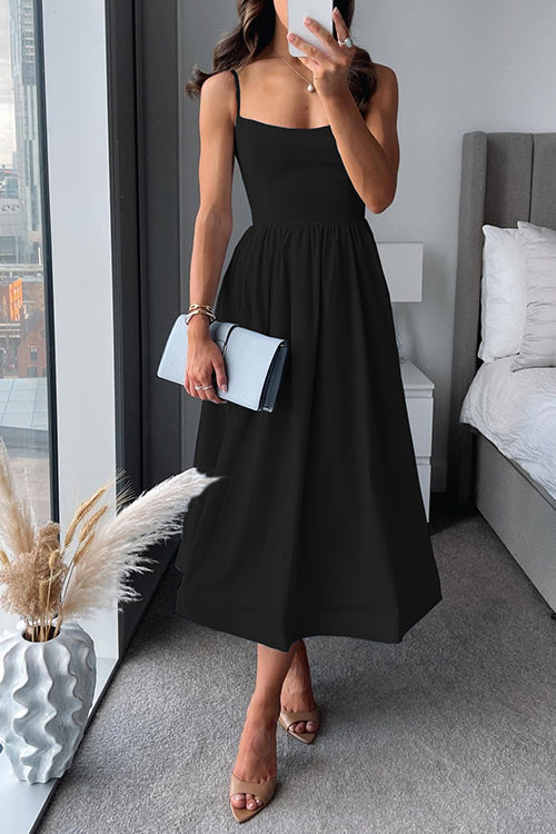 Giselle™ | A-Linie Midikleid mit schmalen Trägern