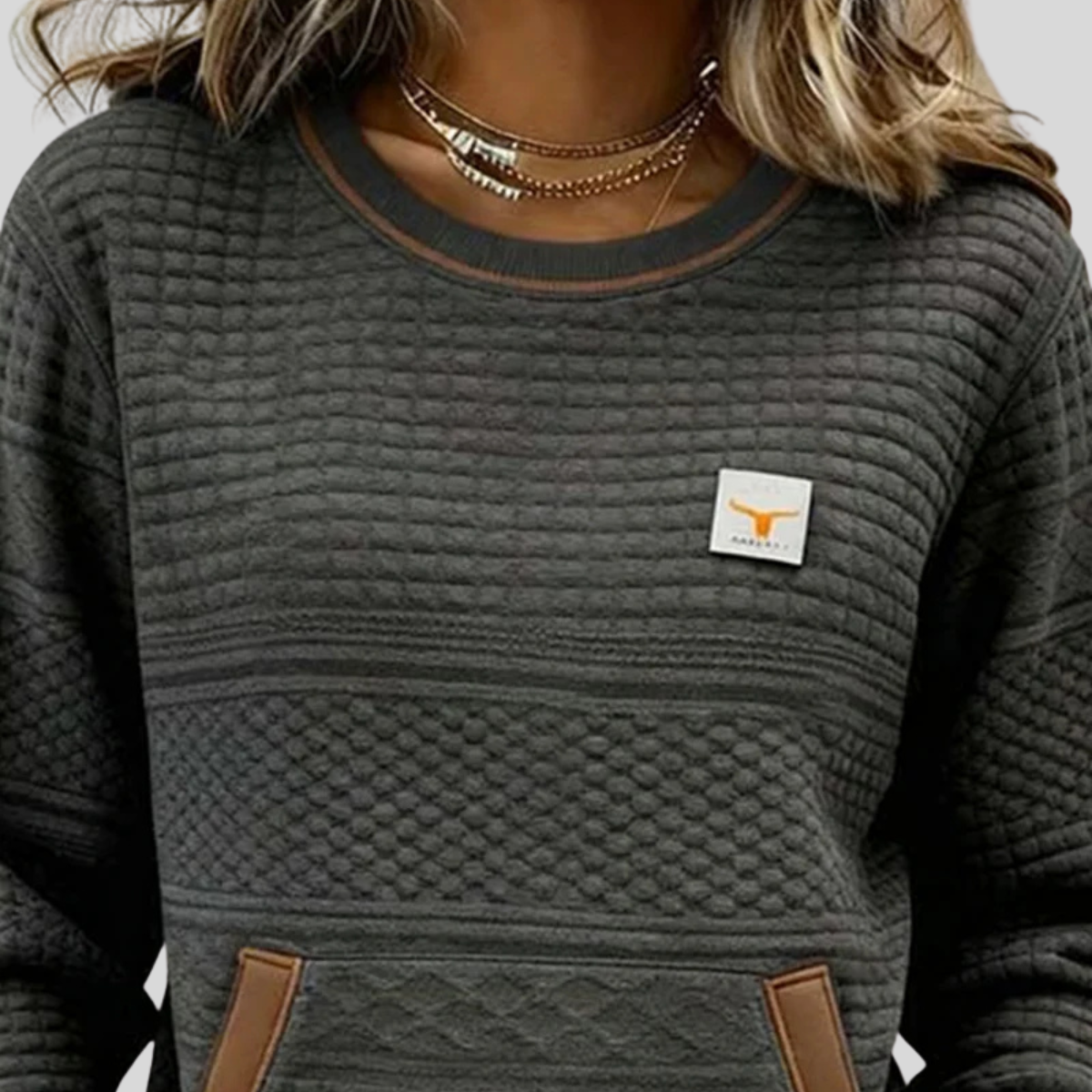 Noelle™ | Colorblock-Sweatshirt mit Rundhalsausschnitt