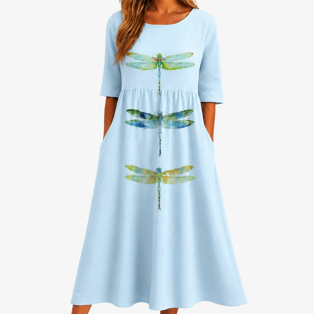 Himmelwiese Libellen-Midikleid mit Taschen