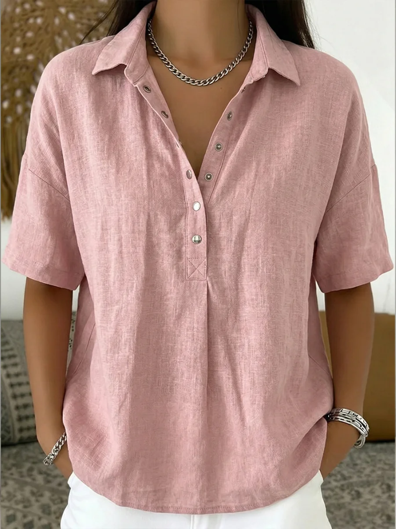 Tessa | Bluse mit Kragen und Knopfdetail