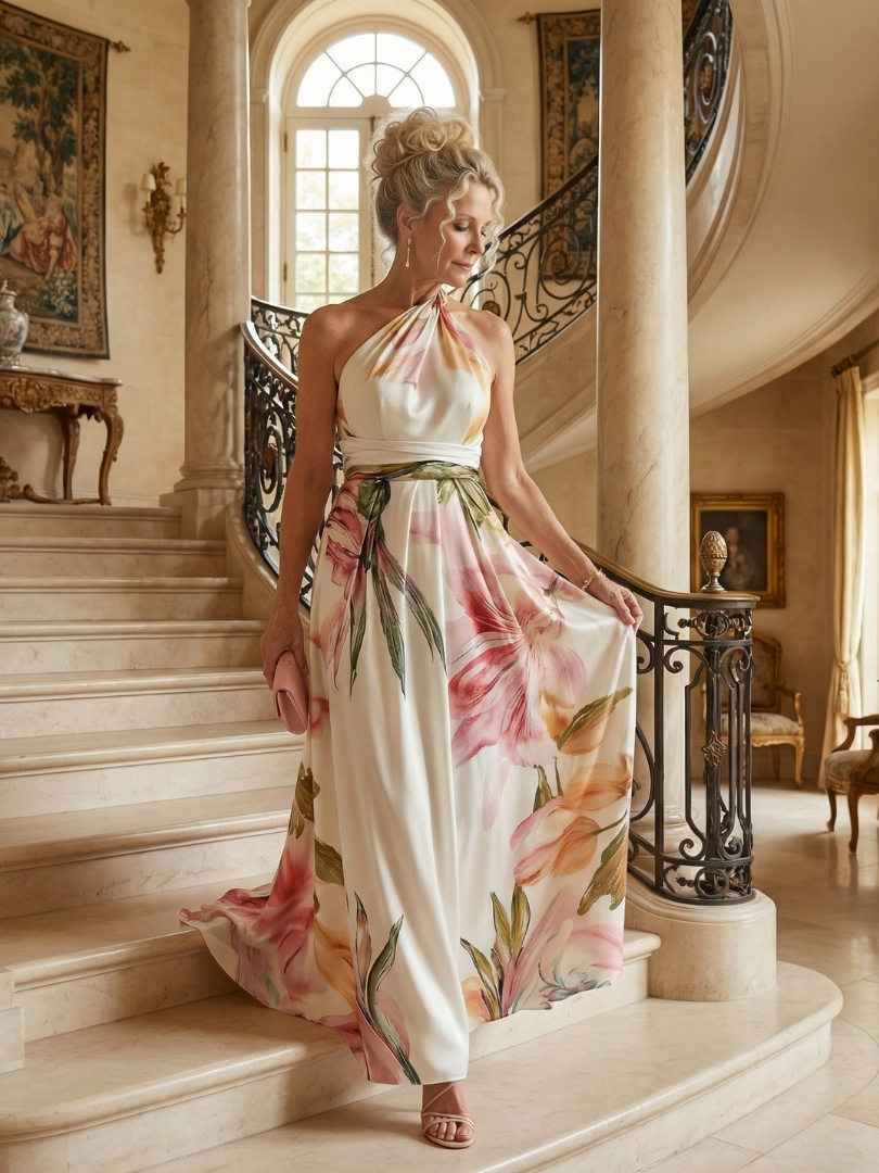 Amiel | Leichtes geblümtes Maxikleid