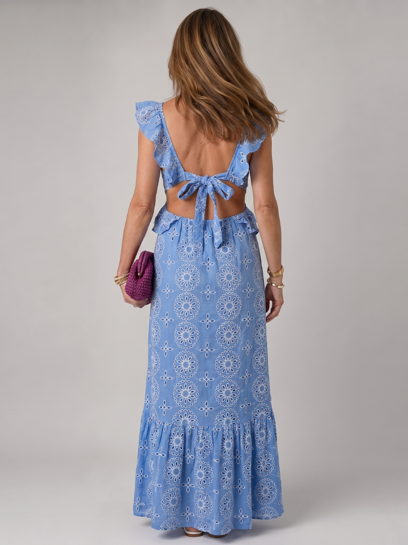 Héloïse | Midikleid mit Volants und Cut-out