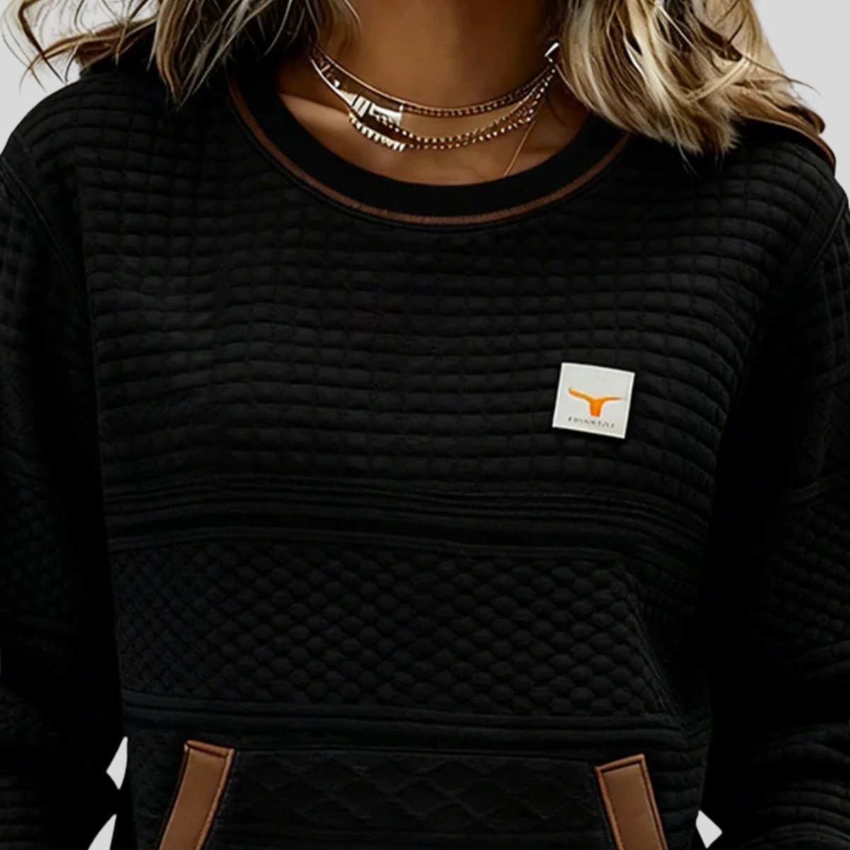 Noelle™ | Colorblock-Sweatshirt mit Rundhalsausschnitt