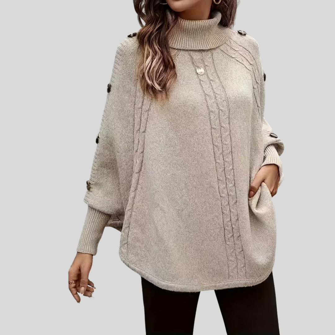 Norelle™ | Zopfmuster-Pullover mit Stehkragen