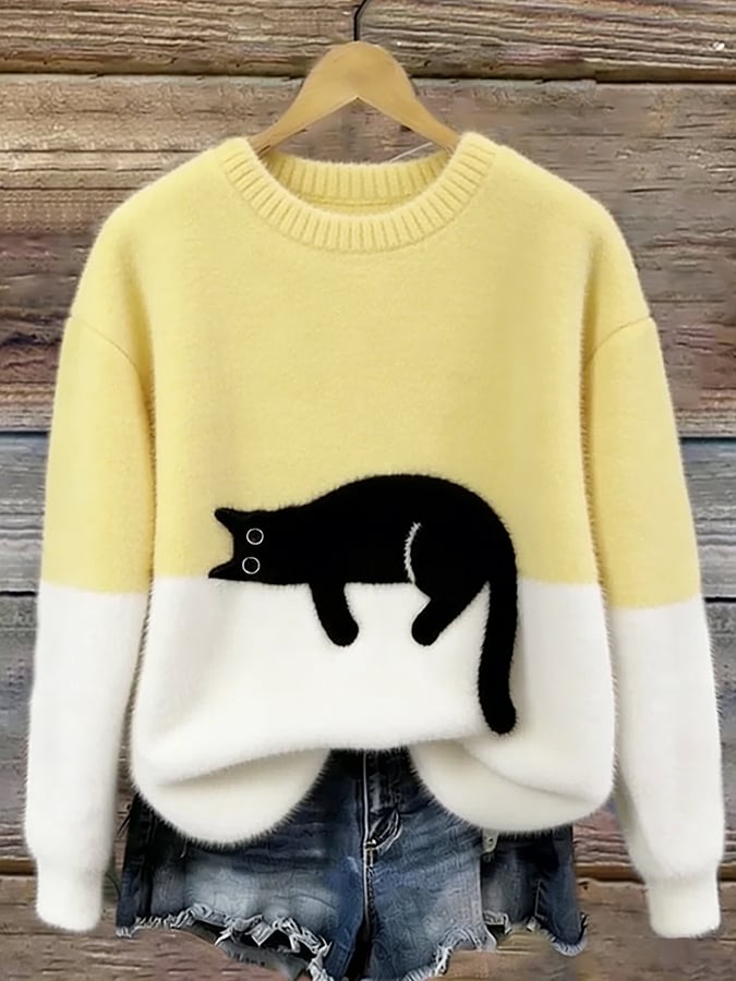 Luna | Damen-Sweatshirt mit Katzenprint