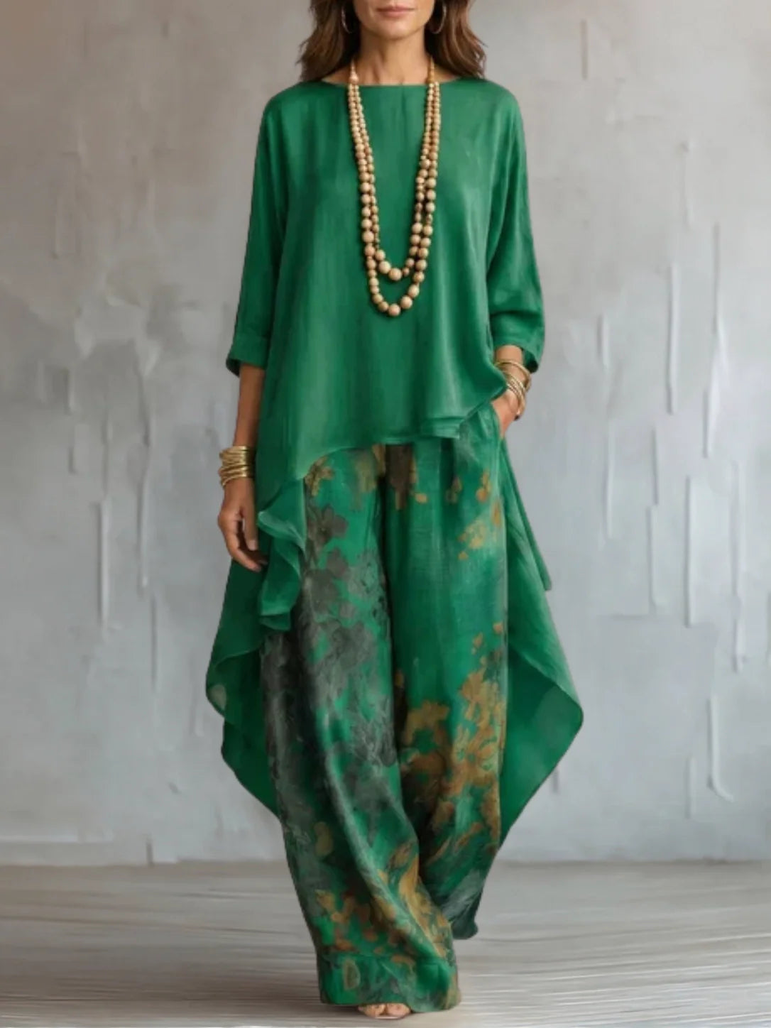 Genf | Asymmetrisches, fließendes Kleid mit Blumenmuster