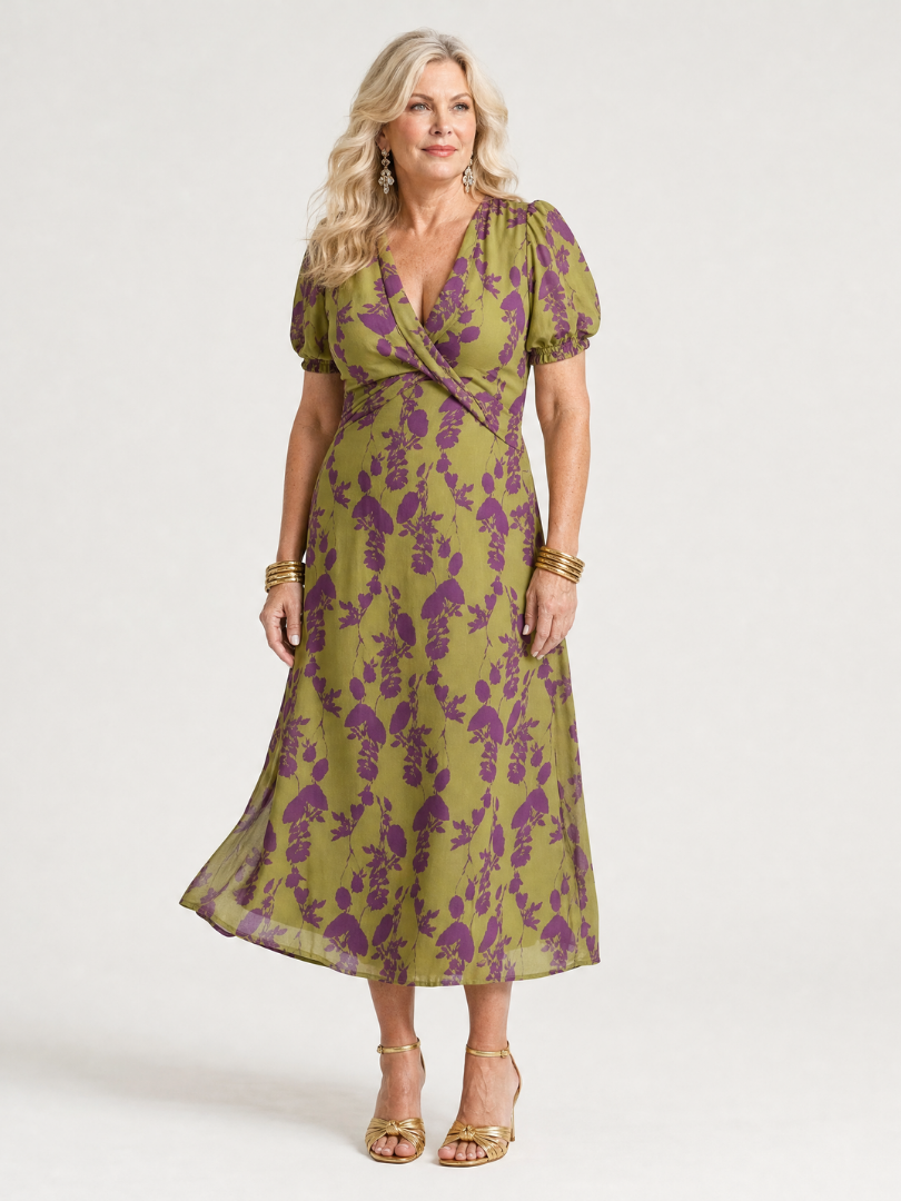Virel | Entspanntes Midikleid mit Blumenmuster