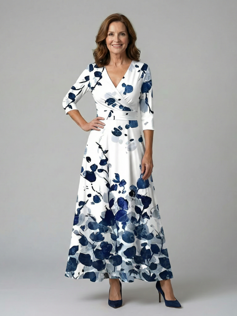 Morwenna | Wickel-Maxikleid mit Blumenmuster