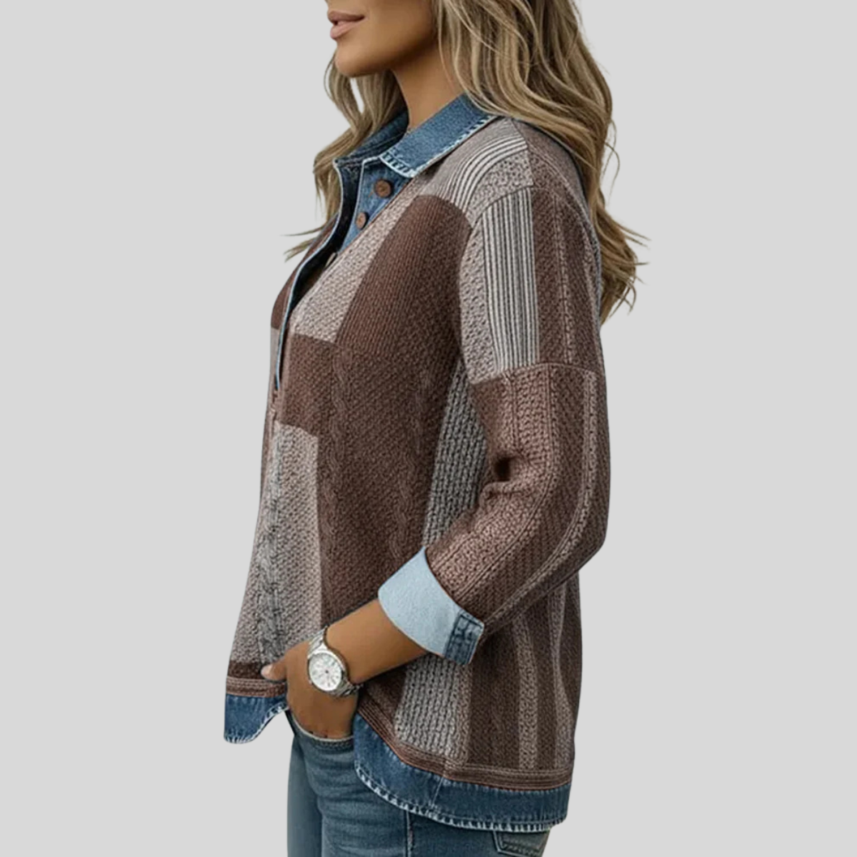 Meridell™ | Colorblock-Sweatshirt mit Print
