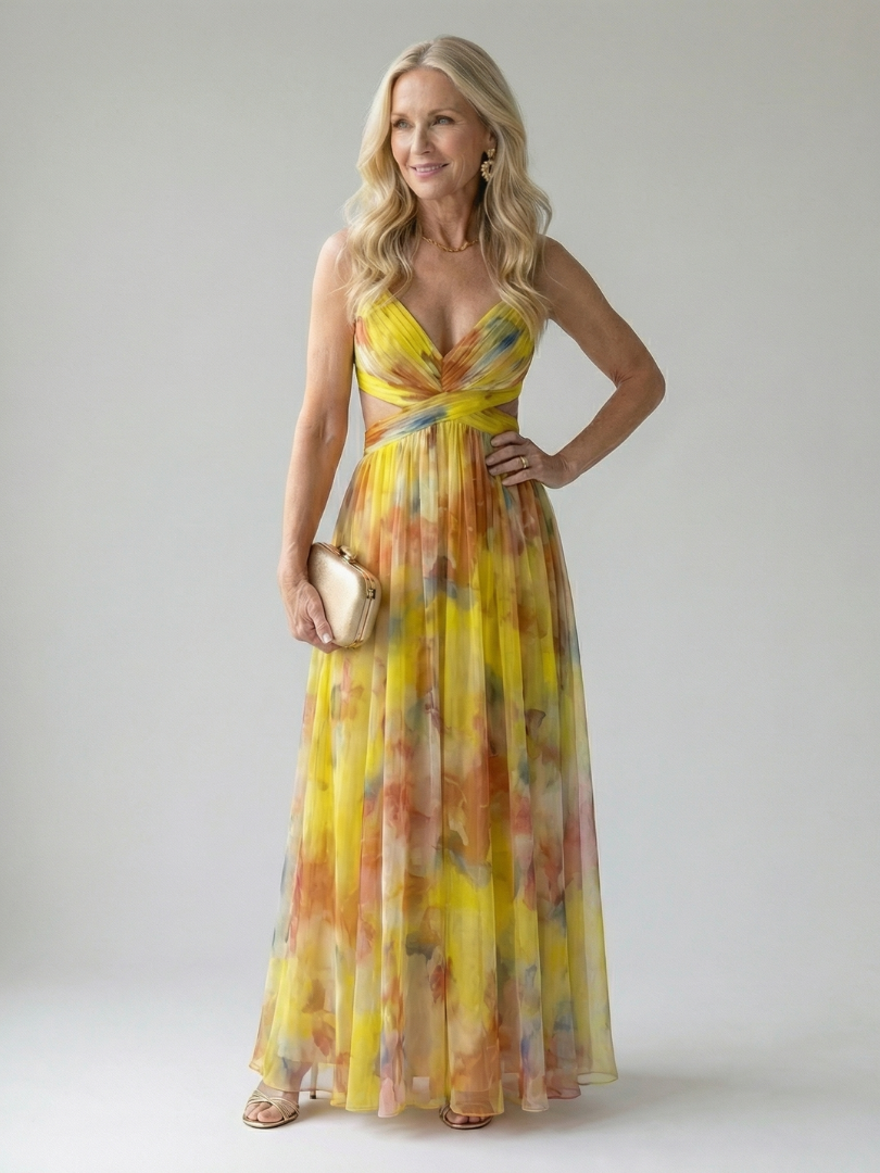 Isel | Weiches Wickel-Maxikleid
