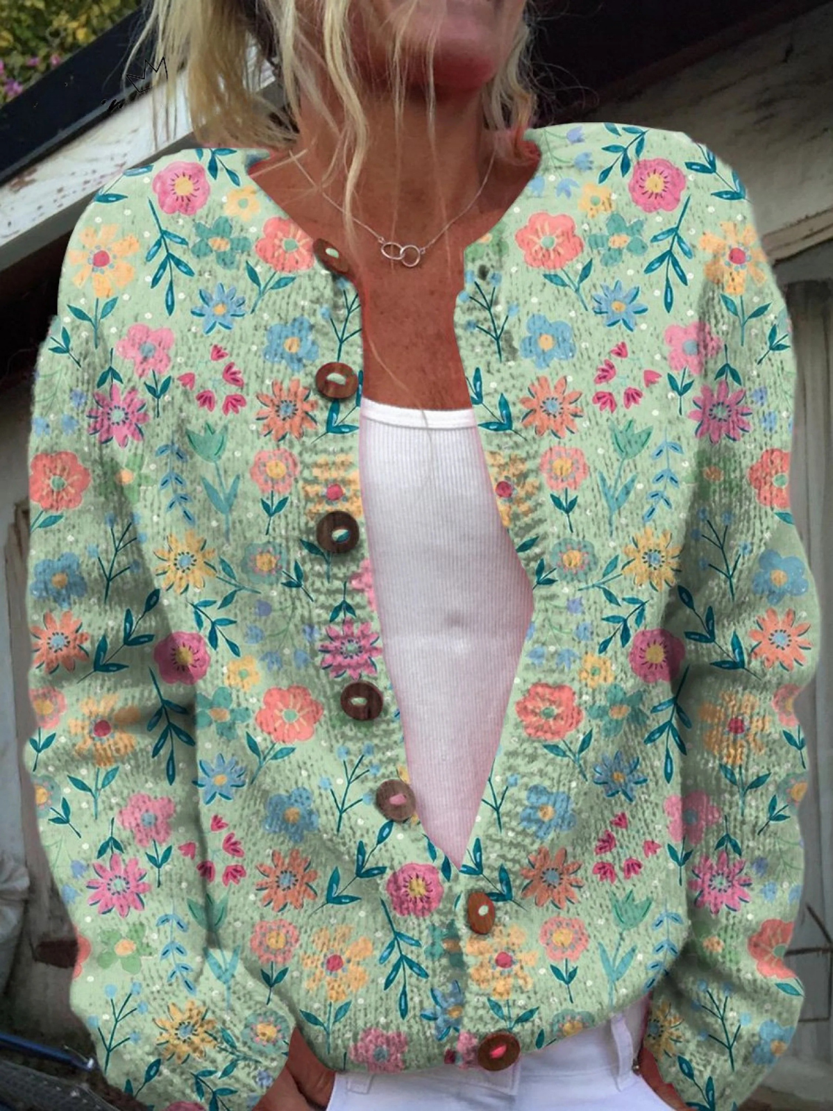 Foxfield™ | Vintage-Cardigan mit Blumenprint für Damen