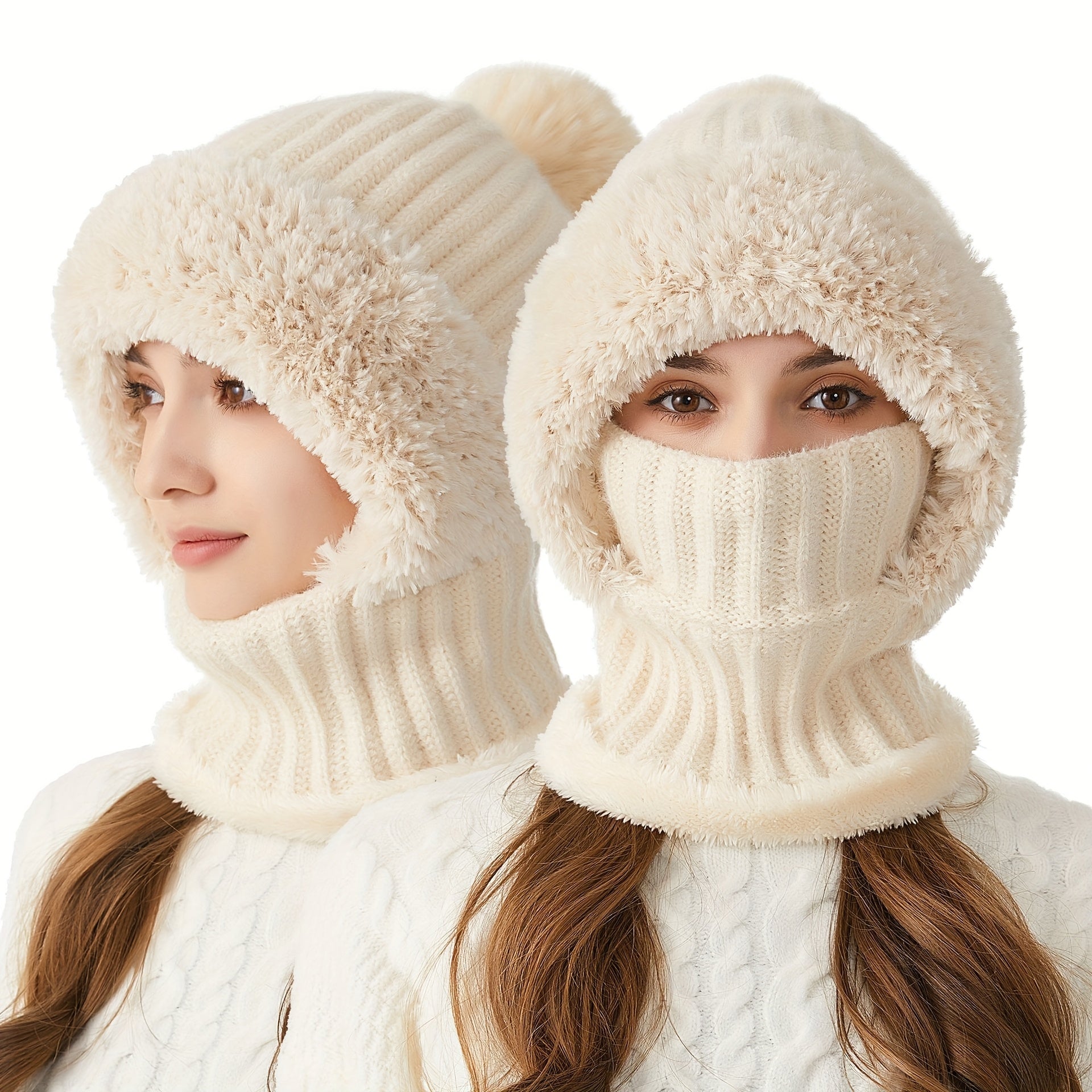 Emmerie – Gestrickte Mütze mit Nackenschutz (1+1 Gratis)
