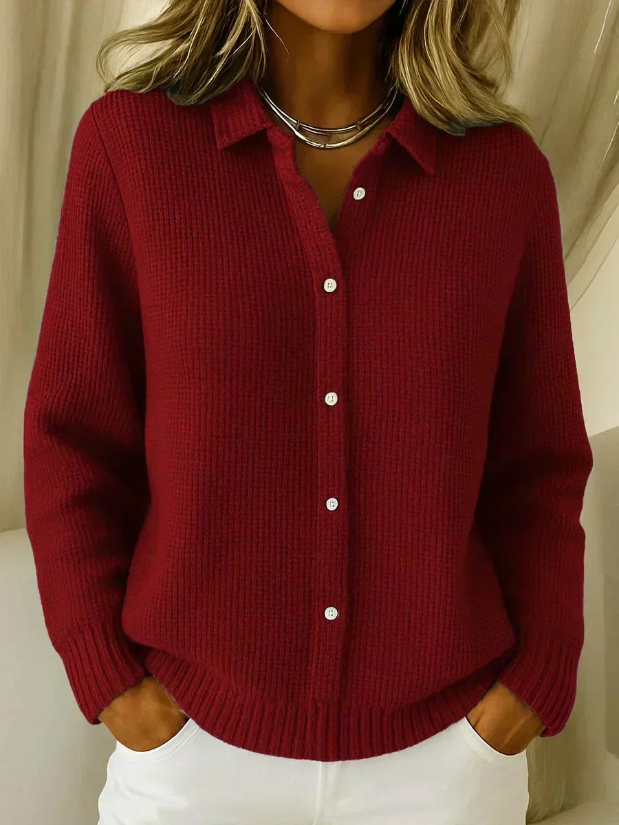 Carmela | Strukturierte Strickjacke mit Knöpfen