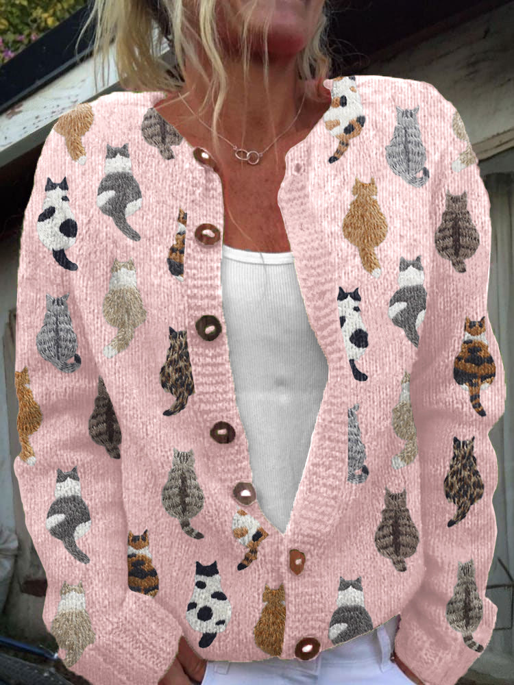 Charlotte™ | Gemütlicher Cardigan mit Katzenprint