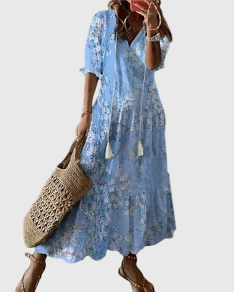 Noor™ | Boho Vintage Sommer Maxi Kleid