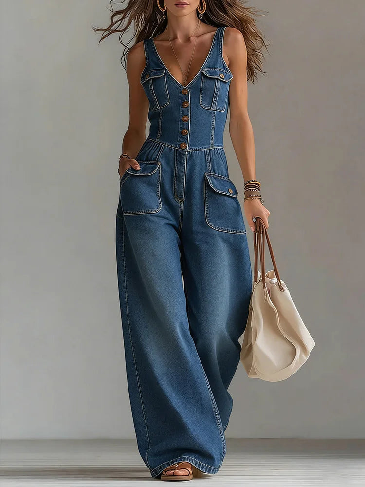 Sophie | Lässiger weiter Denim-Overall