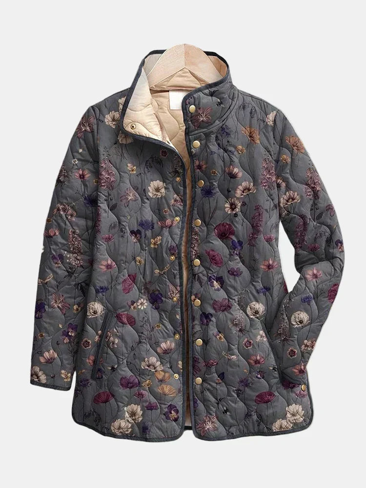 NIVA | VINTAGE-STEPPJACKE MIT BLUMENPRINT