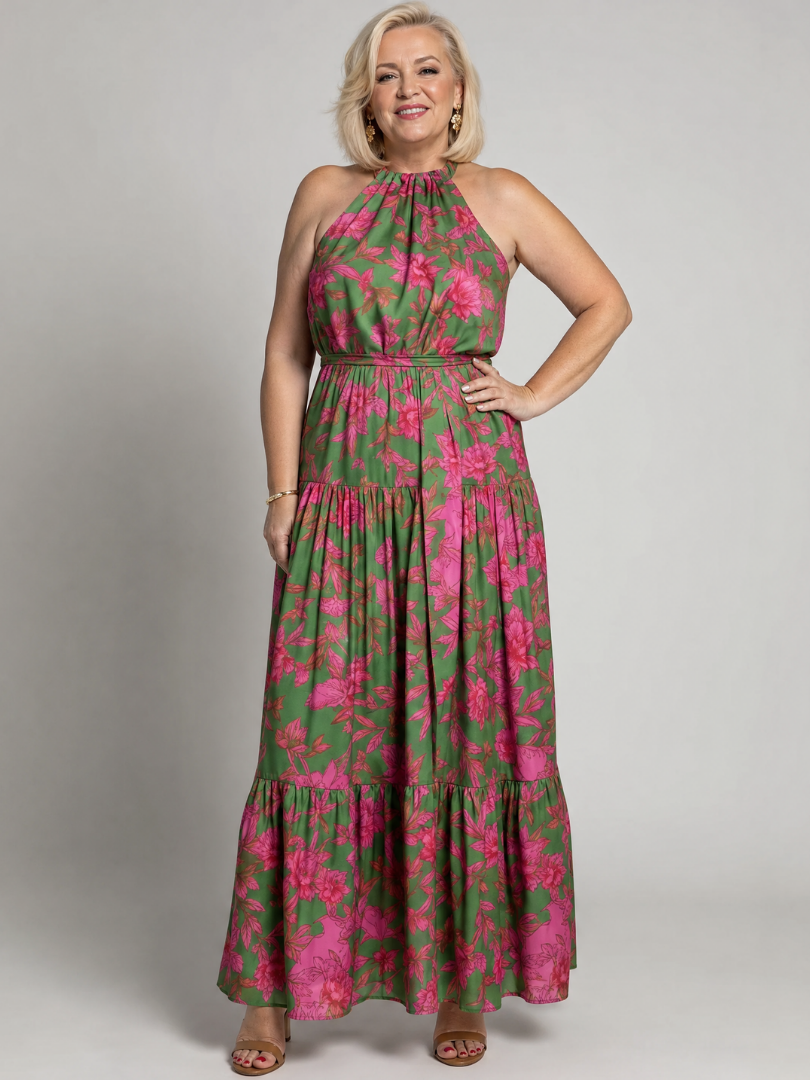 Rowen | Drapiertes Midikleid mit Halter