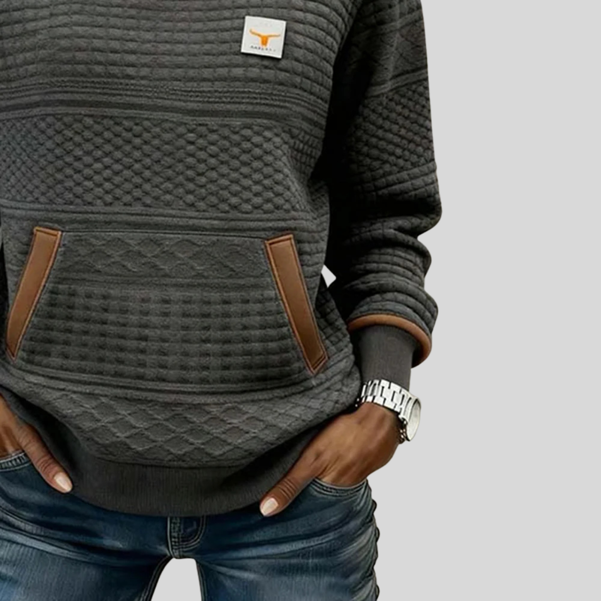 Noelle™ | Colorblock-Sweatshirt mit Rundhalsausschnitt
