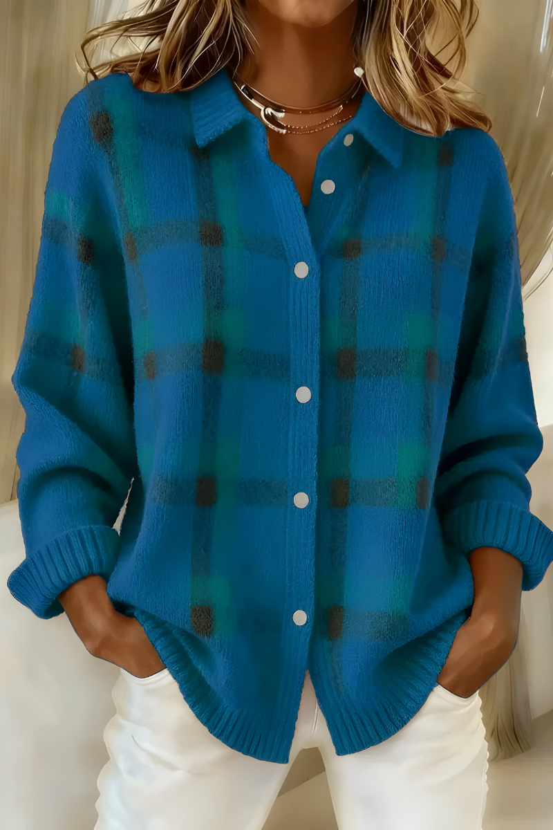 Candela | Karierte Strickjacke