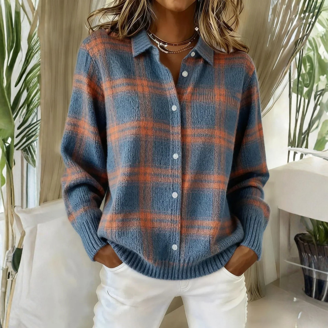 Grazia – Karierte Strickjacke