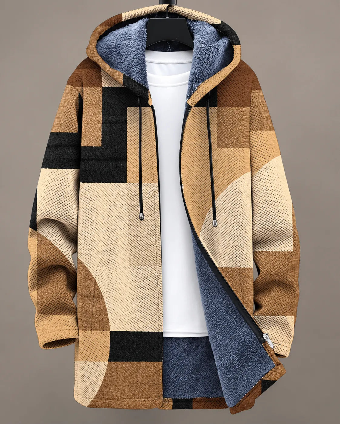 Celeste Monochrome Gesprenkelte Kapuzenjacke