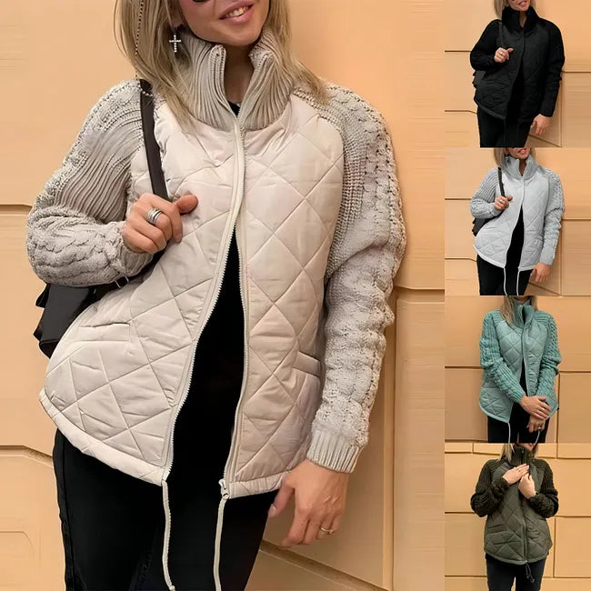 Sybil™ Steppjacke mit Strickärmeln