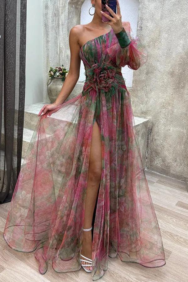 Grace | Floral plissiertes Maxikleid für Sommerausflüge