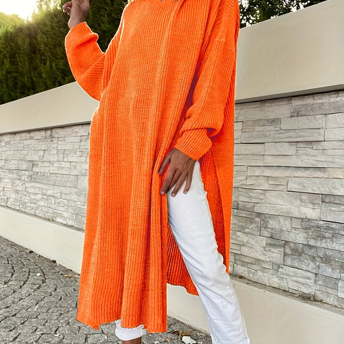 Jocelyn – Strick-Pulloverkleid mit Kapuze
