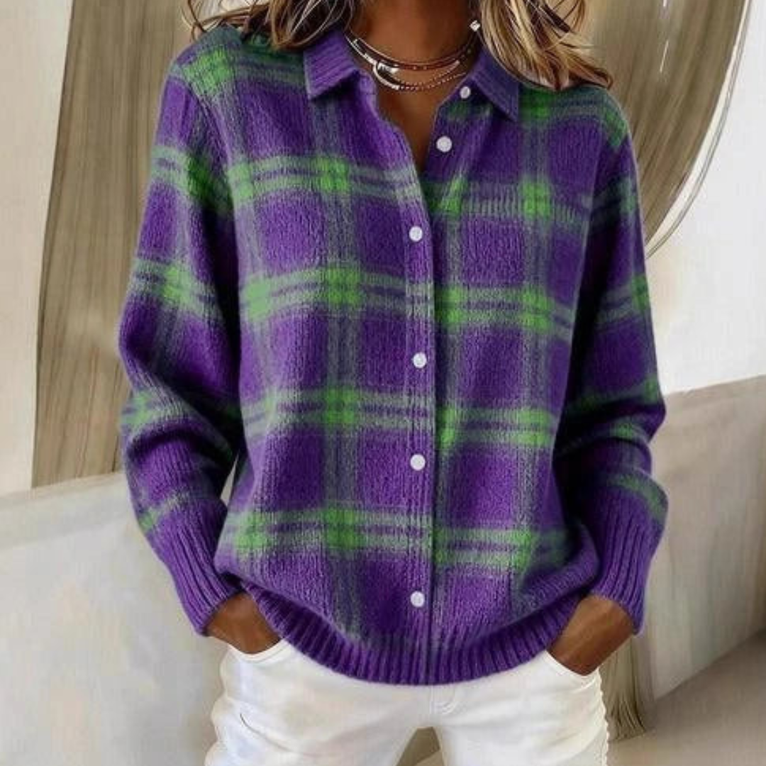 Fiorenza – Karierte Strickjacke