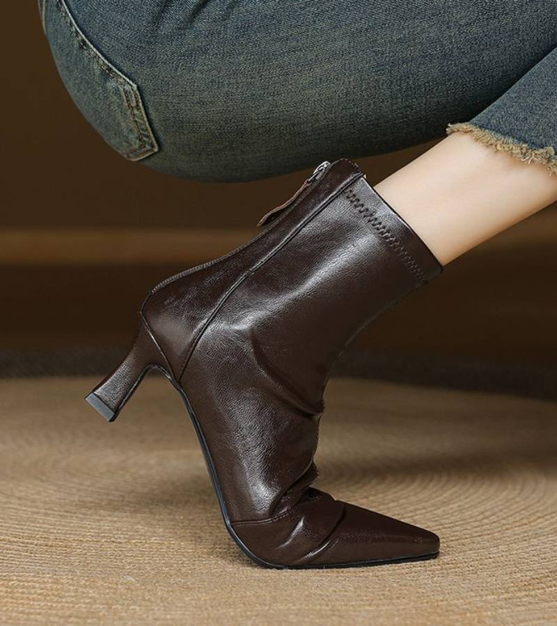 Charlotte-May | Lederstiefeletten mit Absatz
