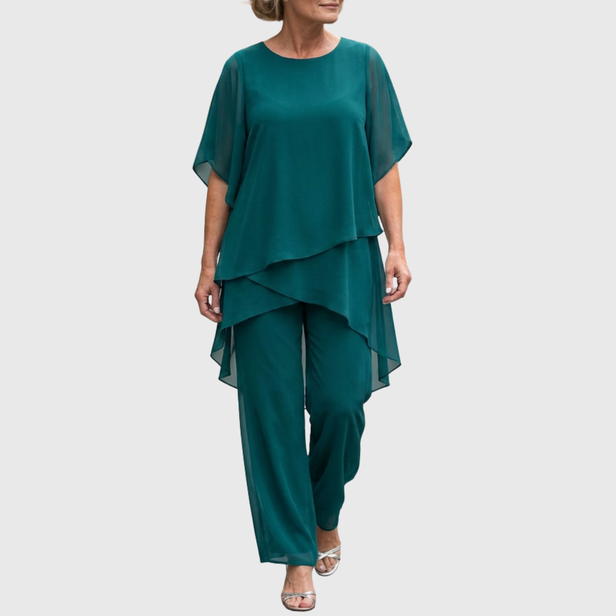 Linda | Anzug mit drapierter Palazzo-Hose
