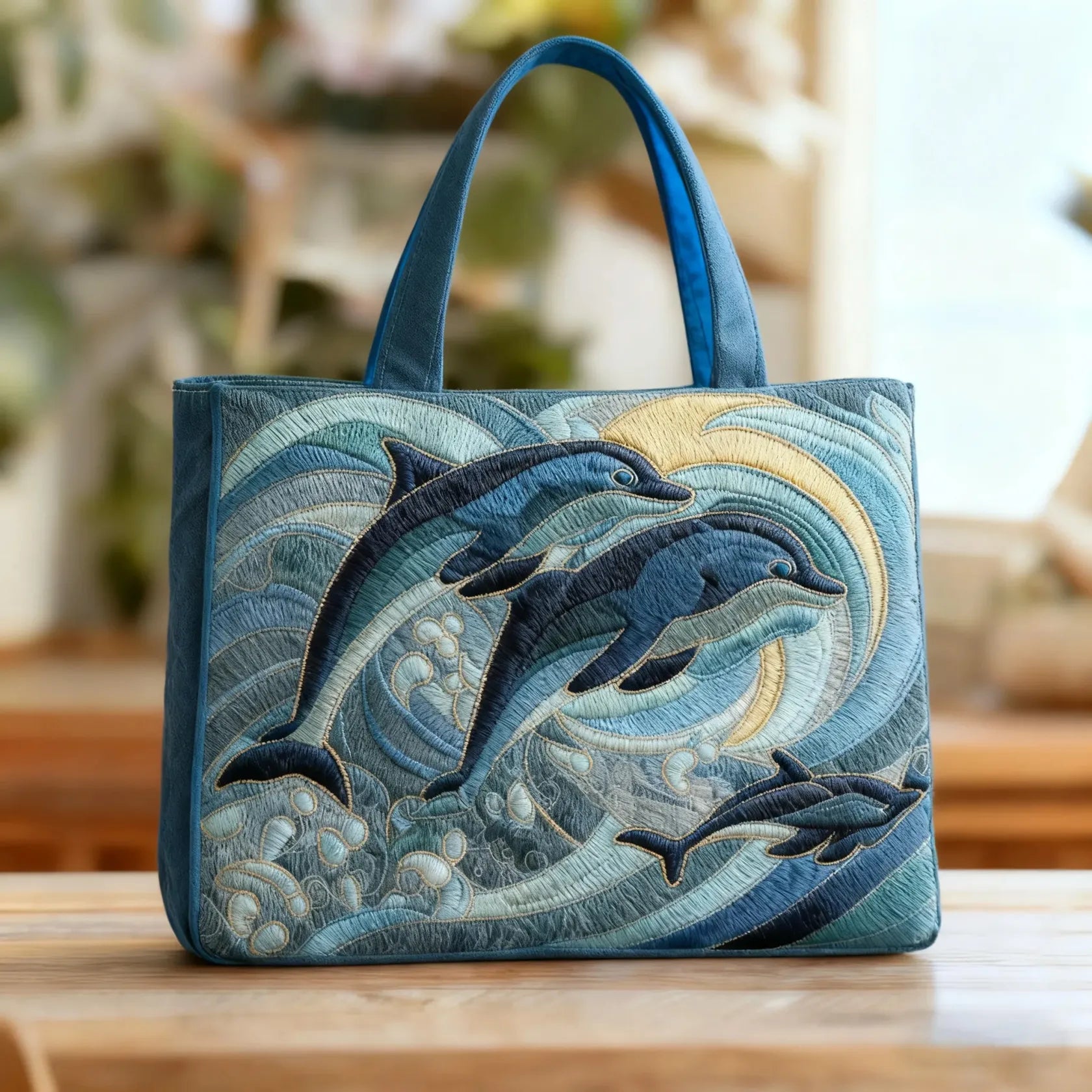 Handgefertigte Tasche - Delphin des Ozeans