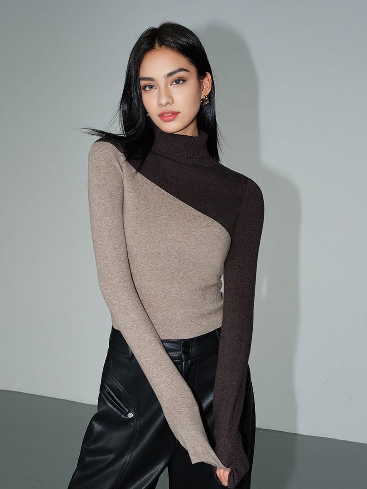 Philomène – Asymmetrischer Pullover mit Stehkragen