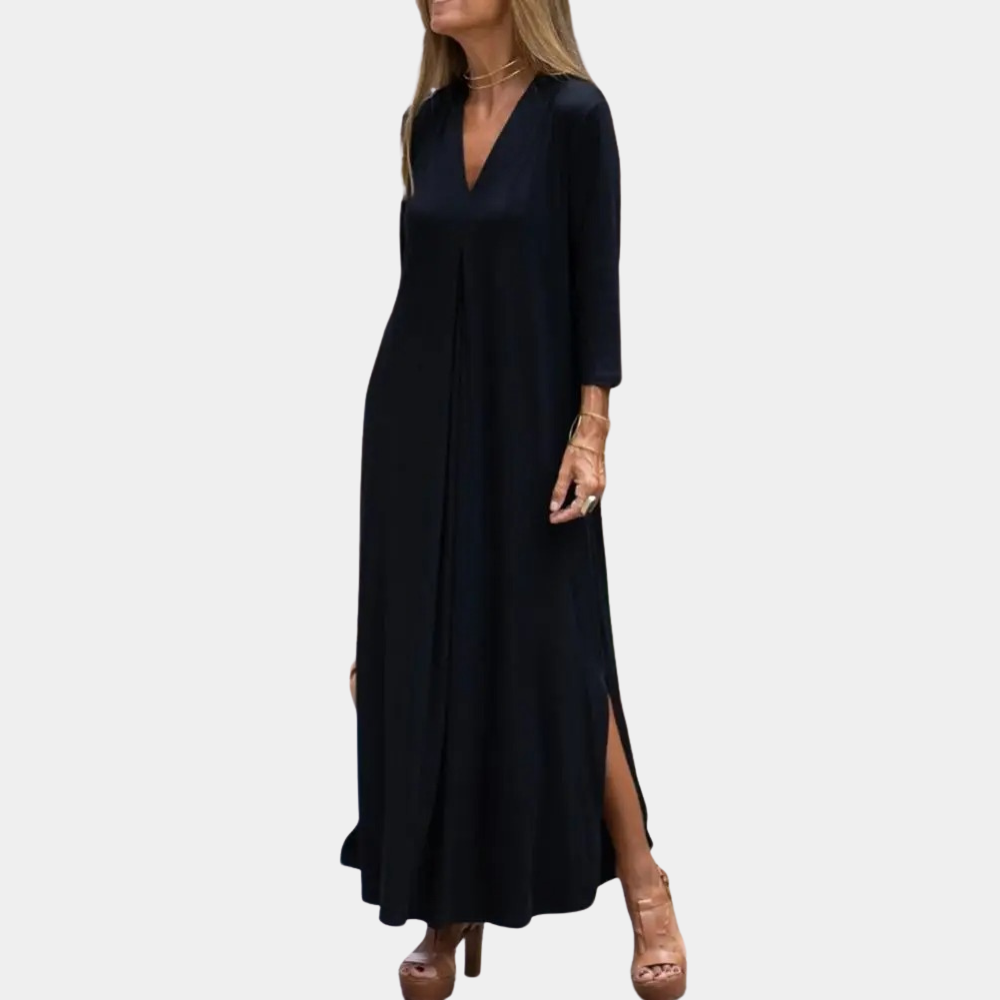Maxikleid mit V-Ausschnitt | Sommer Schwebendes A-Linien-Design