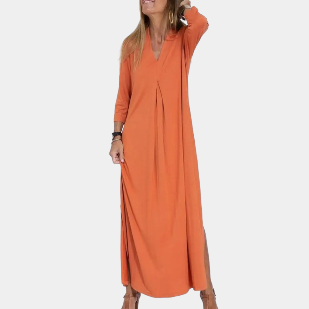Maxikleid mit V-Ausschnitt | Sommer Schwebendes A-Linien-Design
