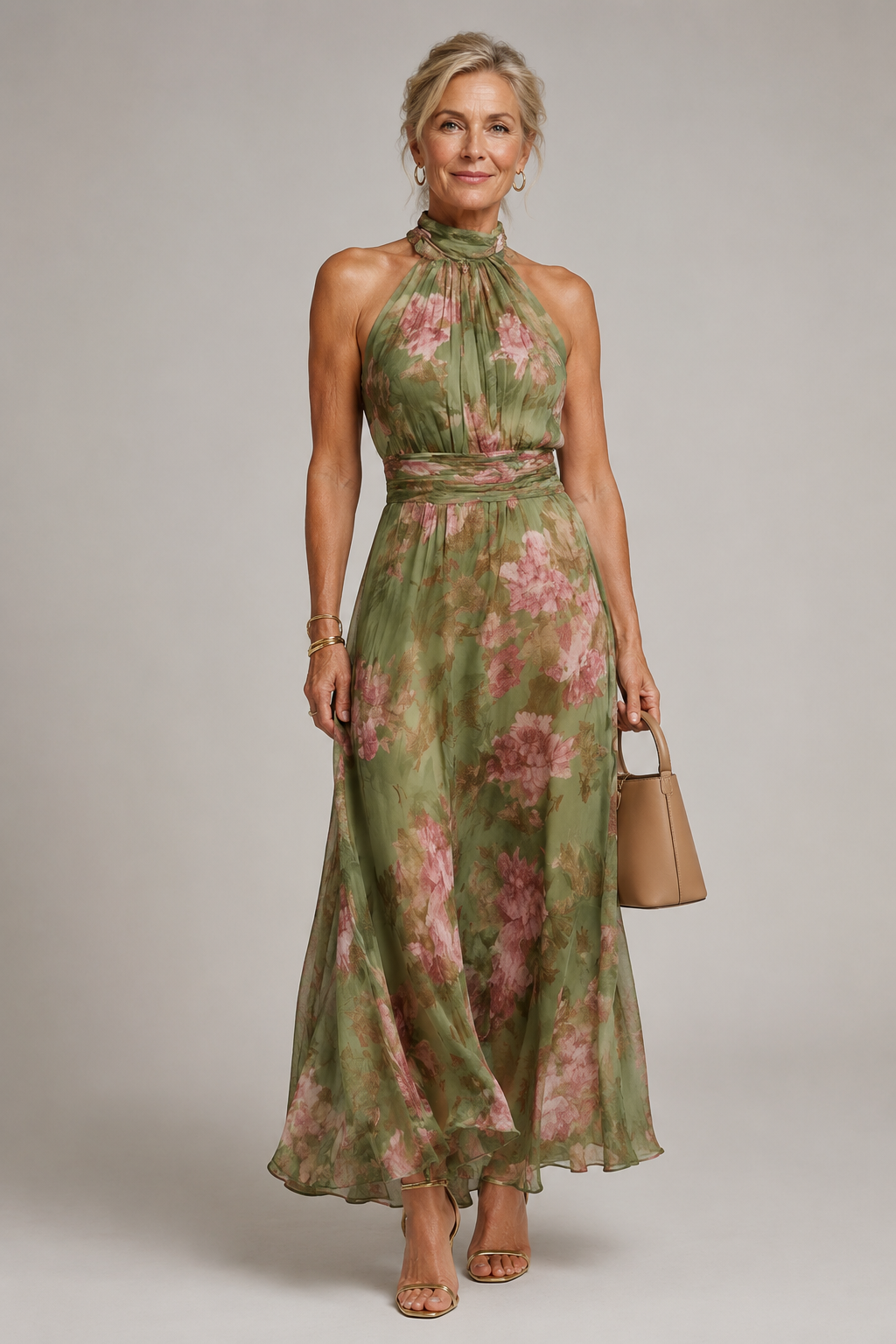 Julie | Geblümtes Neckholder-Kleid