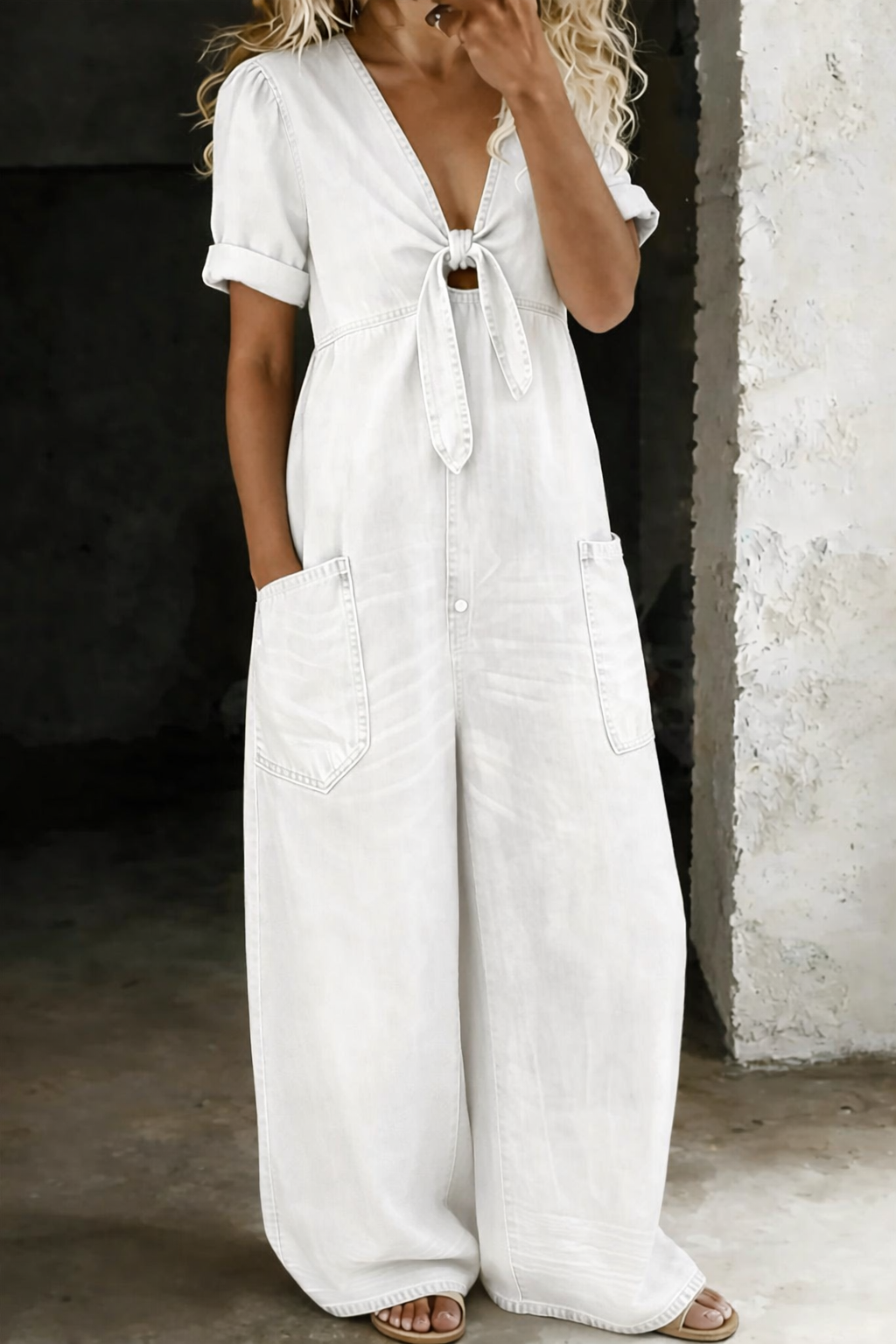 Maya | V-Ausschnitt Kurzarm-Overall